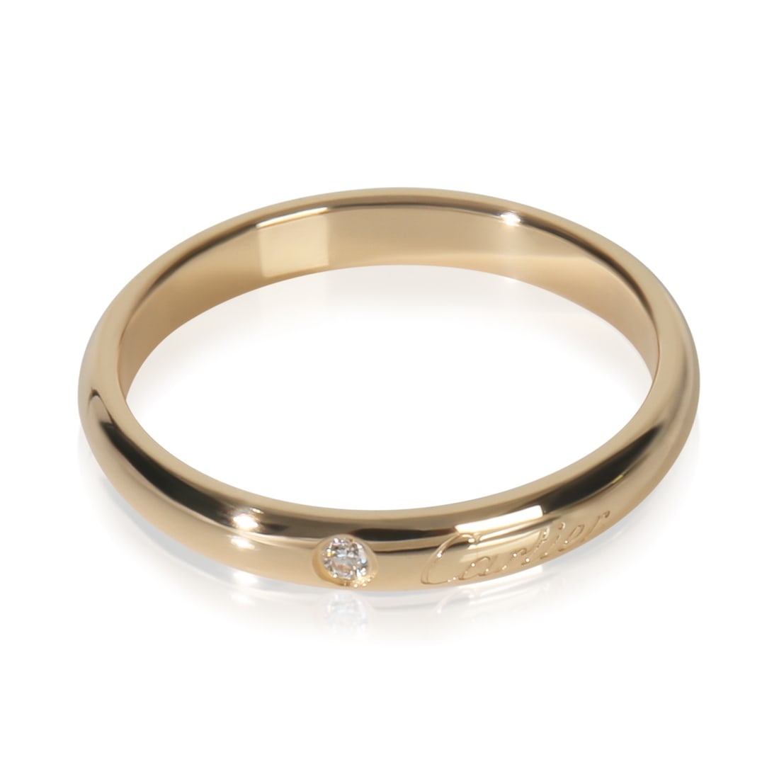C de Cartier 18k Yellow Gold Band with Diamonds and Original Papers: C de Cartier 18k Yellow Gold Band with Diamonds and Original Papers This Cartier C de Cartier band is crafted from 18k yellow gold and features round brilliant white diamonds with a total carat weight
