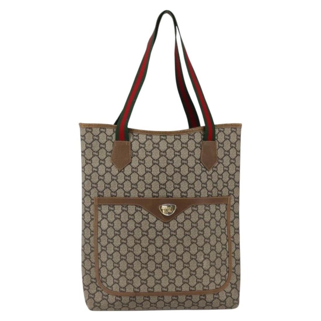 Vintage Web Strap Tote Bag by Gucci in Beige Coated Canvas (1 of 18)