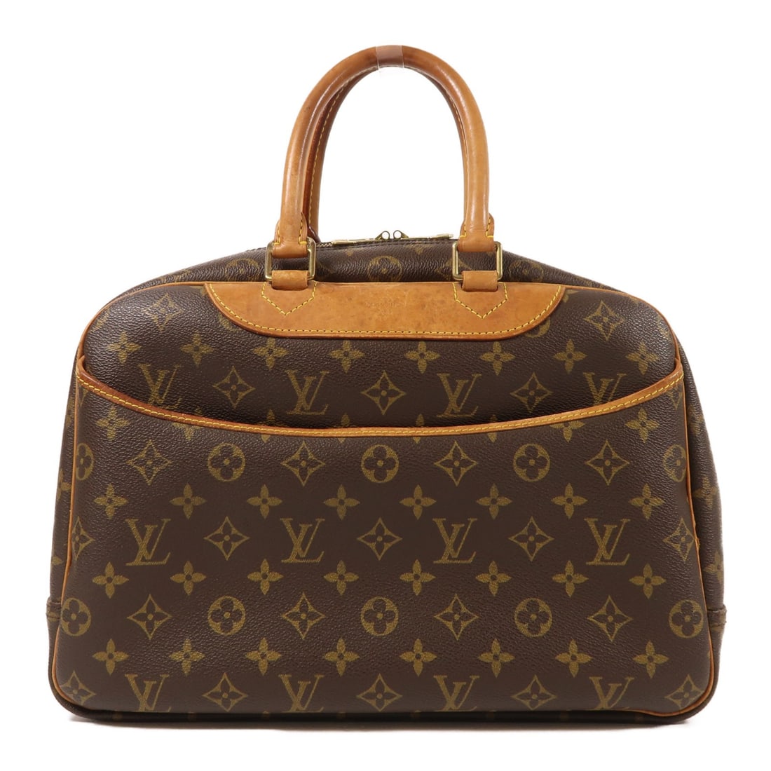 LOUIS VUITTON Deauville Handbag M47270 Monogram Brown GHW: LOUIS VUITTON Deauville Handbag M47270 Monogram Brown GHW The Louis Vuitton Deauville Handbag (M47270) is a stylish accessory crafted from durable PVC coated canvas in a classic brown Monogram pattern