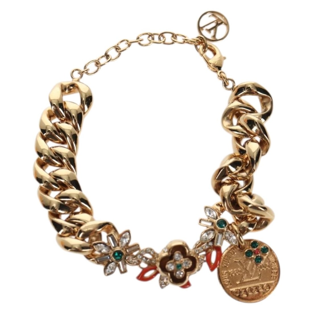 LOUIS VUITTON Gold Metal Brasserie Gourmet Miss Windsor Bracelet M65148 Auth: LOUIS VUITTON Gold Metal Brasserie Gourmet Miss Windsor Bracelet M65148 Auth This exquisite LOUIS VUITTON Brasserie Gourmet Miss Windsor Bracelet is a stunning accessory that showcases the brand's sig