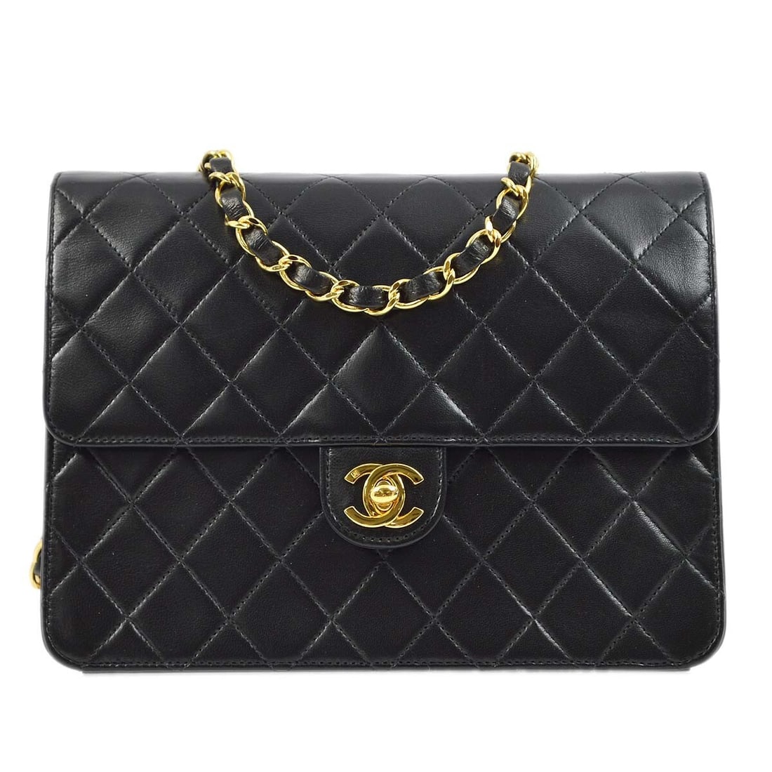 Chanel Classic Black Lambskin Small Half Flap Shoulder Bag (1 of 10)