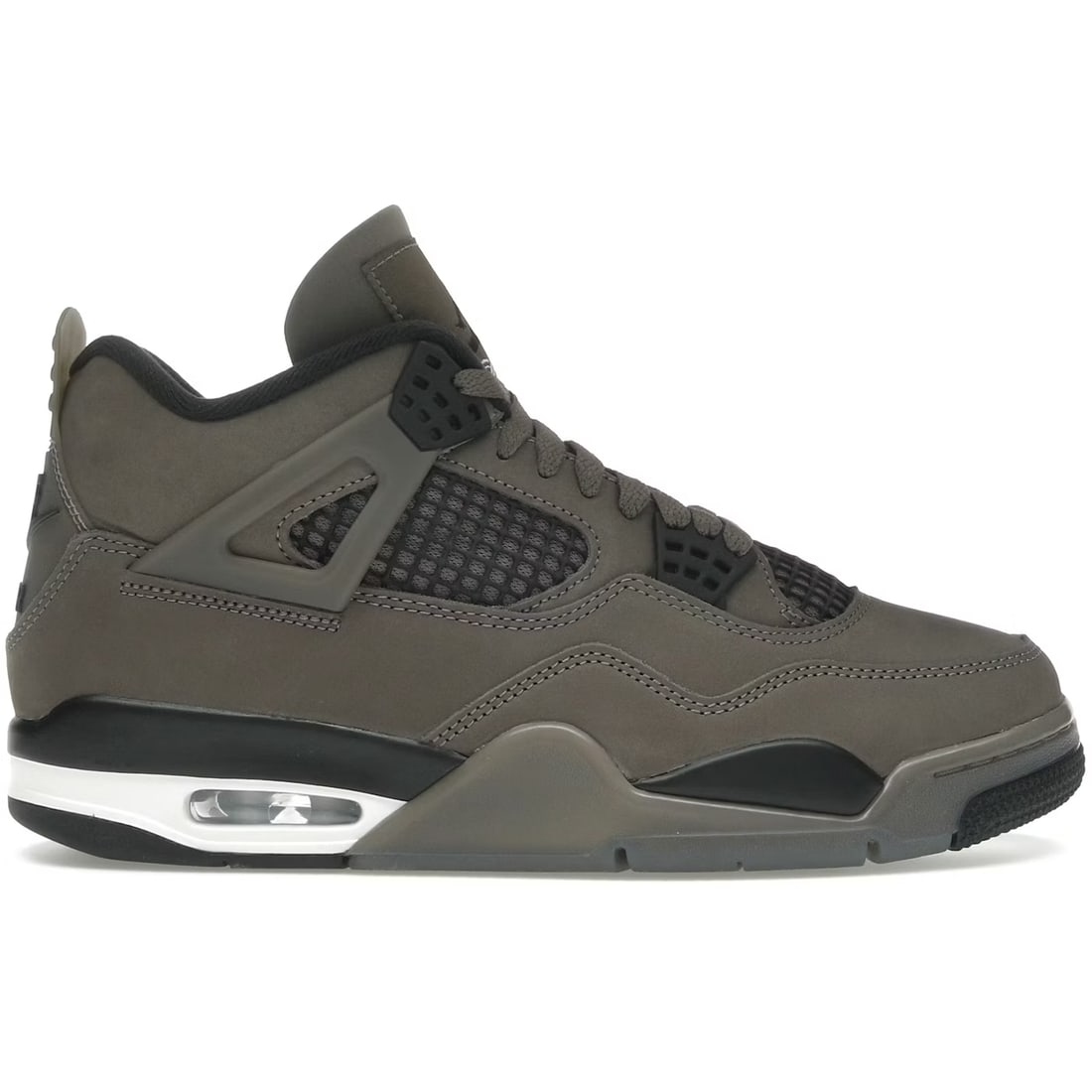 Air Jordan 4 Retro Cave Stone Sneakers by Nike: Air Jordan 4 Retro Cave Stone Sneakers by Nike The Nike Jordan 4 Retro Cave Stone showcases a rugged stone-inspired color palette with premium materials. This edition features signature mesh panels, s