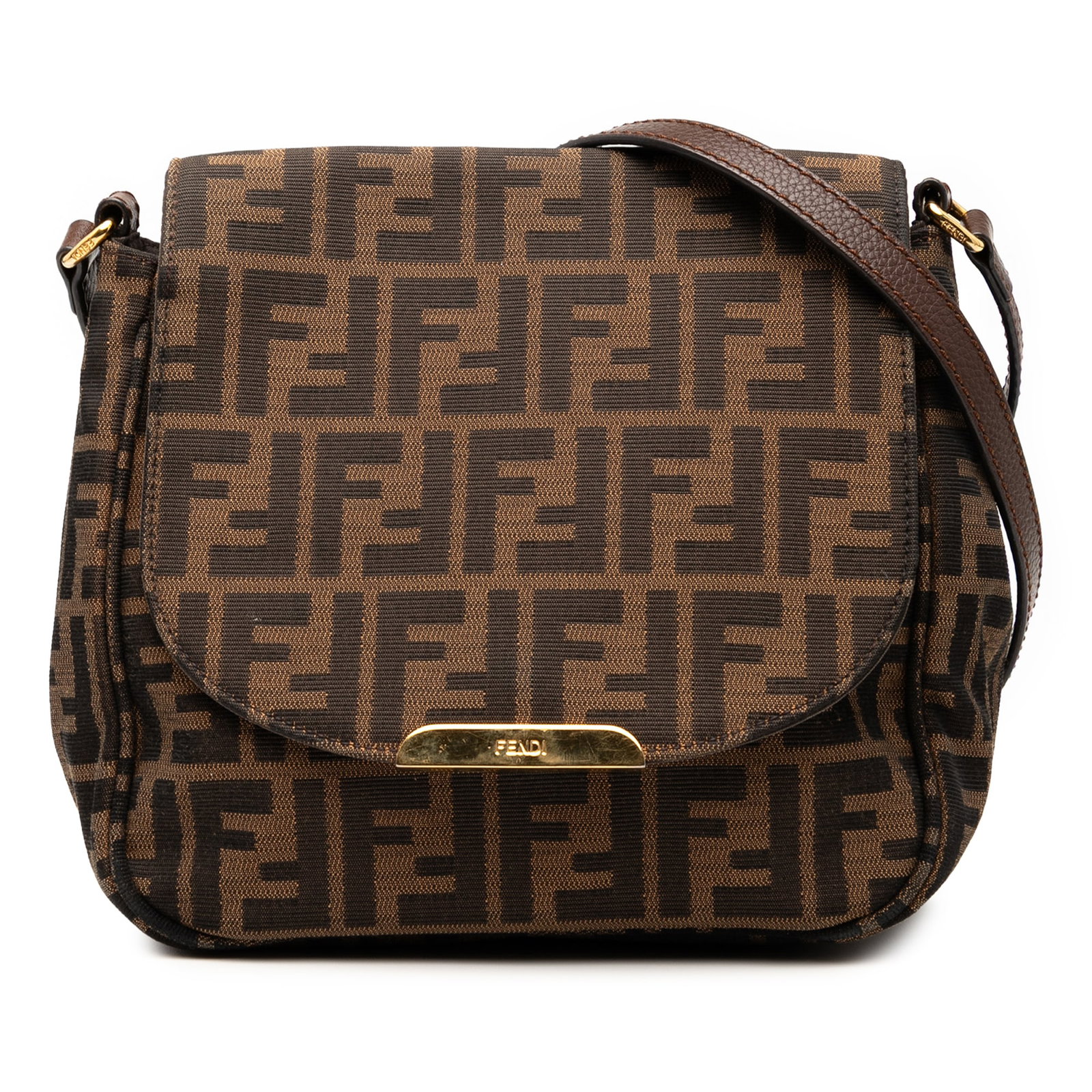 Fendi Small Zucca Canvas Artic Crossbody Bag Brown Fabric Italy: Fendi Small Zucca Canvas Artic Crossbody Bag Brown Fabric Italy This stylish Fendi Small Zucca Canvas Artic Crossbody bag combines functionality with a chic design. It features a durable canvas body a