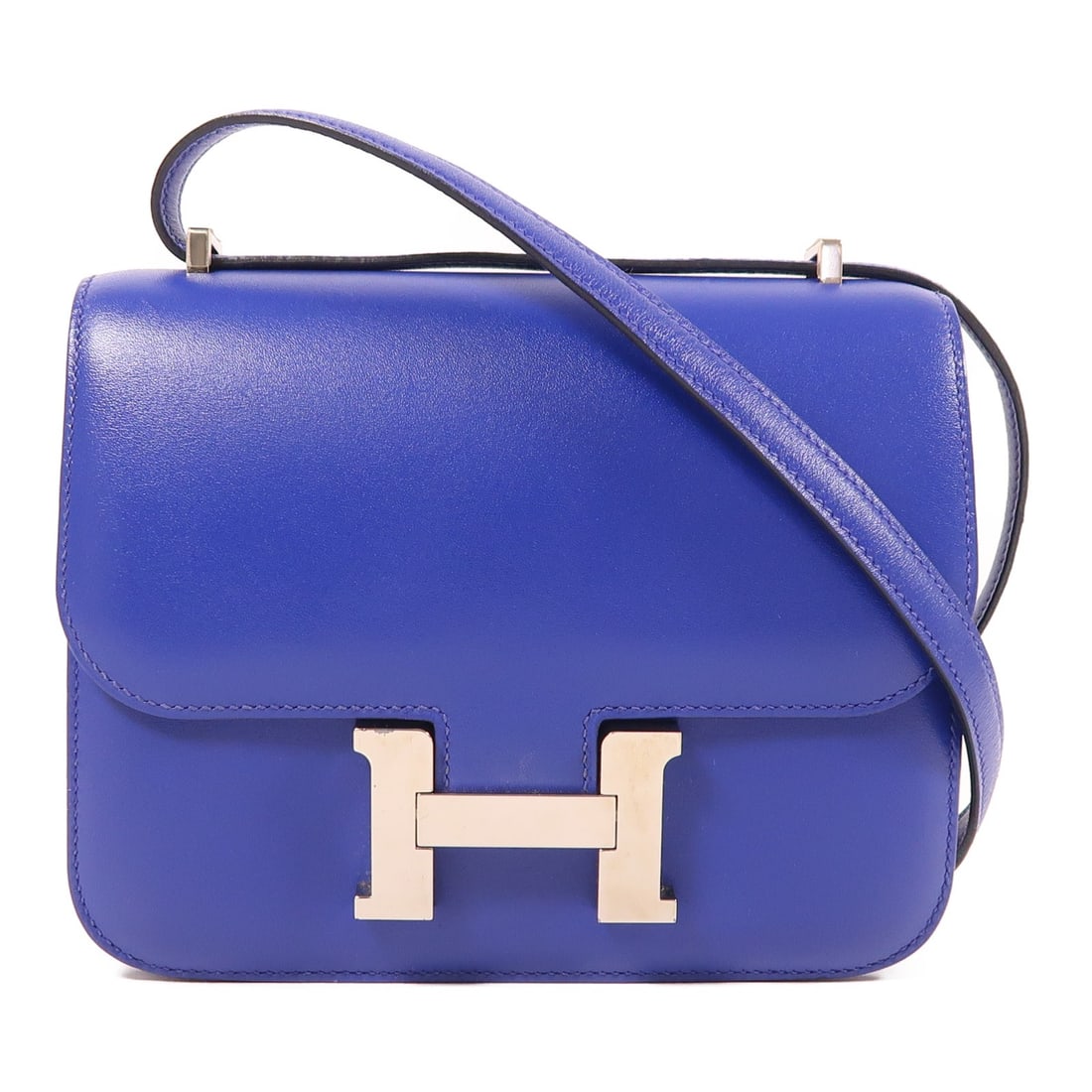 HERMES Constance Mini Shoulder Bag Blue Calfskin Leather (1 of 14)