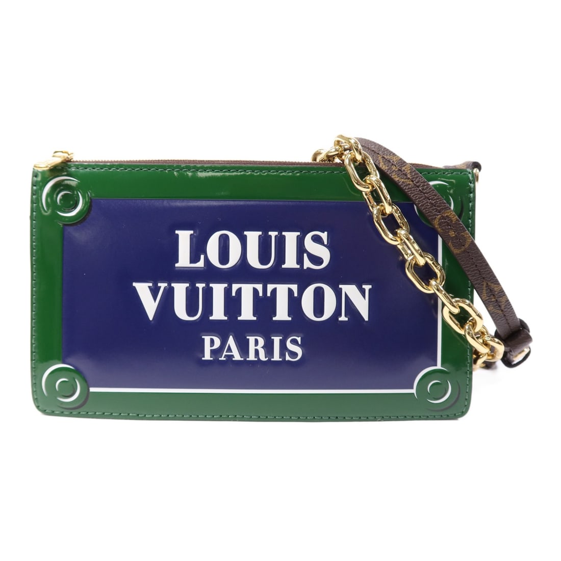LOUIS VUITTON Street Sign Shoulder Bag M23435 Monogram Brown Green Blue: LOUIS VUITTON Street Sign Shoulder Bag M23435 Monogram Brown Green Blue This LOUIS VUITTON LV Street Sign Shoulder Bag is a stylish accessory crafted from high-quality calfskin (cowhide) with an elega
