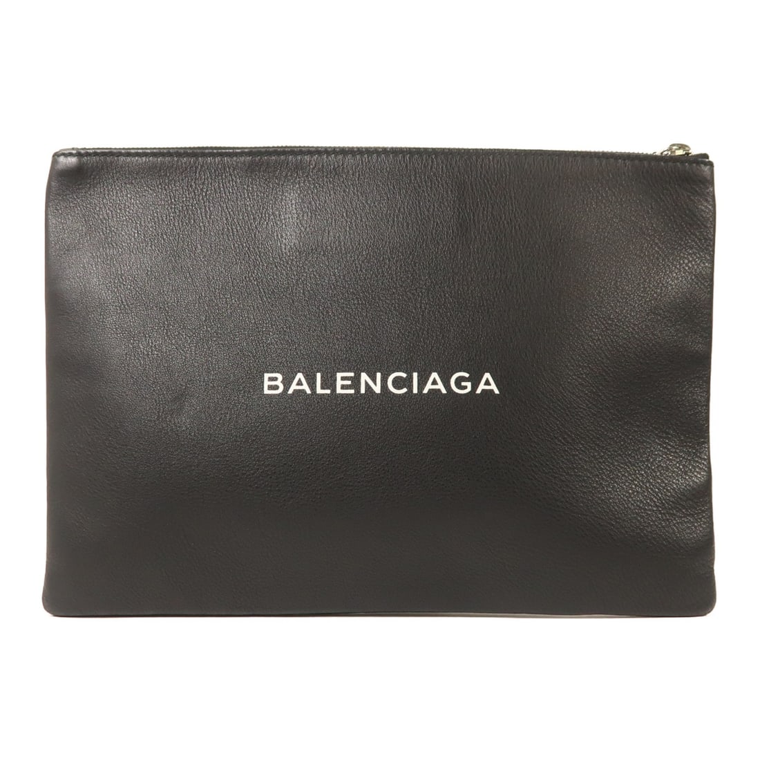 Black Calfskin Balenciaga 485110 Clutch Pouch with Silver Hardware (1 of 14)