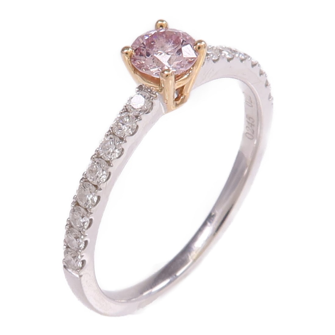 18K White Gold and Pink Diamond Ring Size 5.5 (1 of 10)