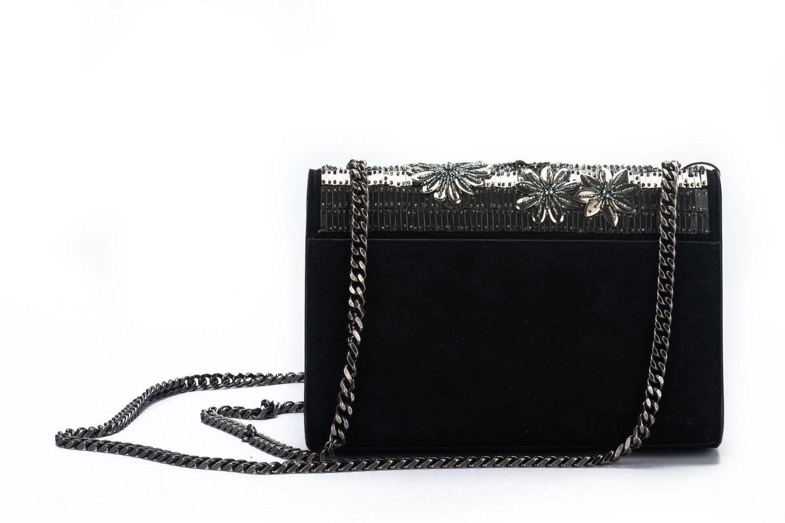 Yves Saint Laurent Black Suede Beaded Crossbody Bag - 4