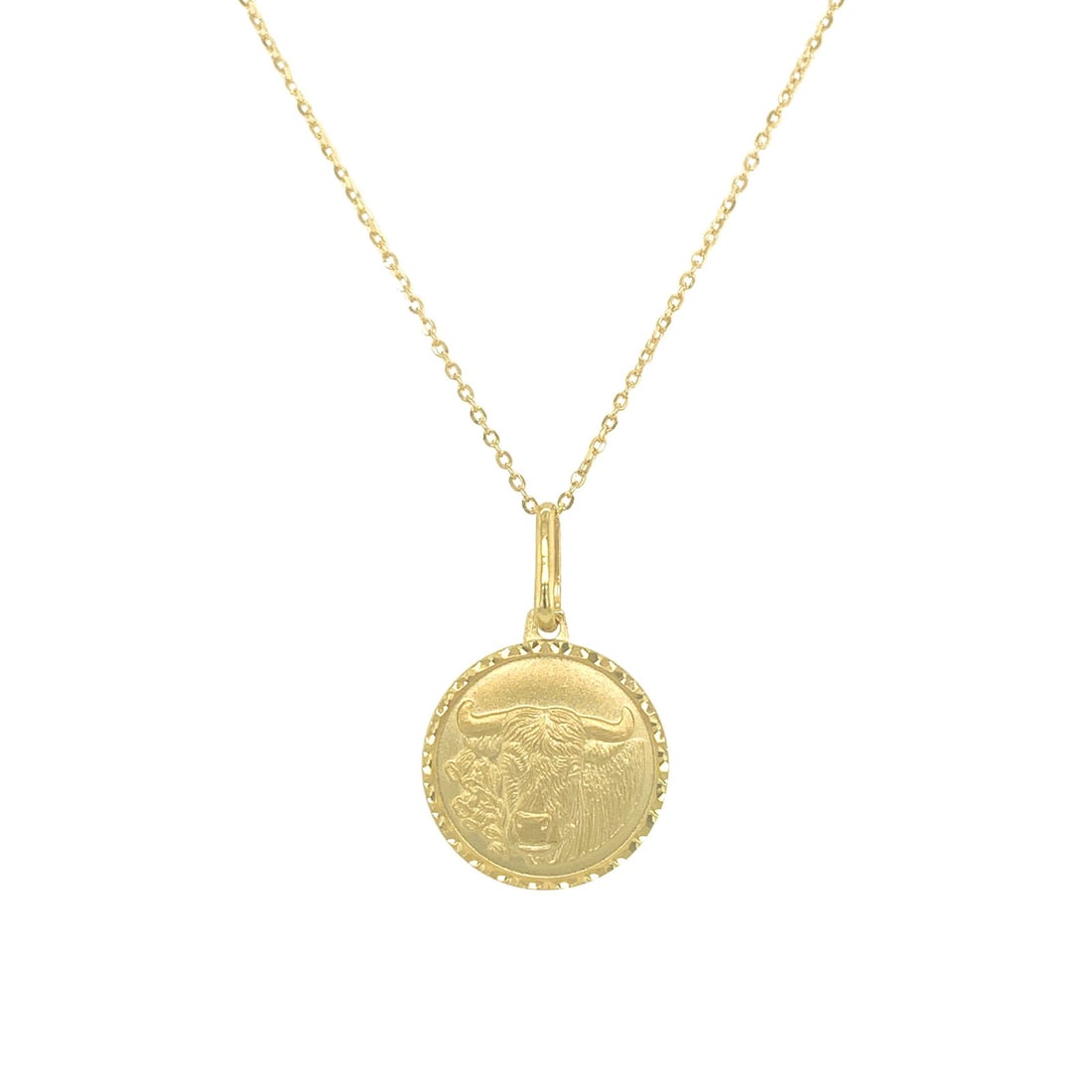 Taurus Zodiac Pendant Necklace in 14K Yellow Gold (1 of 3)