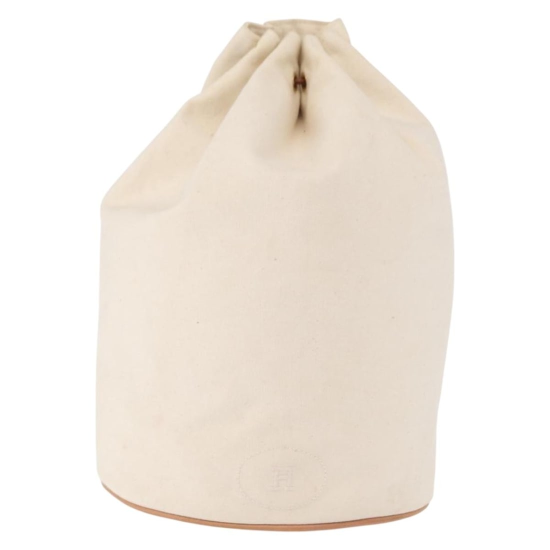 Polochon Mimile Canvas Drawstring Backpack by Hermes White: Polochon Mimile Canvas Drawstring Backpack by Hermes White The Hermes Polochon Mimile Drawstring Backpack is crafted from white canvas and designed for women. This backpack features a drawstring
