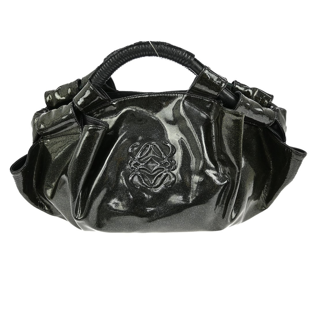 Loewe Aire Black Leather Shoulder Bag: Loewe Aire Black Leather Shoulder Bag This Loewe Aire handbag features a black leather exterior and a shoulder bag design. The bag shows reasonable wear and tear both inside and outside. Specification