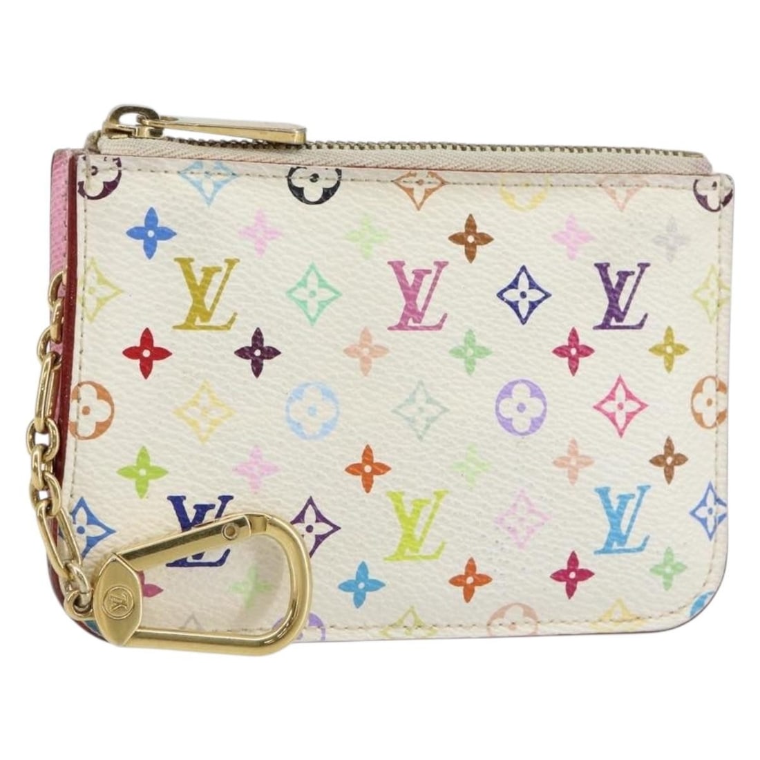 Louis Vuitton Multicolor Canvas Pochette cles NM Coin Purse: Louis Vuitton Multicolor Canvas Pochette cles NM Coin Purse Louis Vuitton Pochette Cles NM in multicolor monogram canvas is a unisex coin purse featuring a compact design. It shows signs of wear inclu