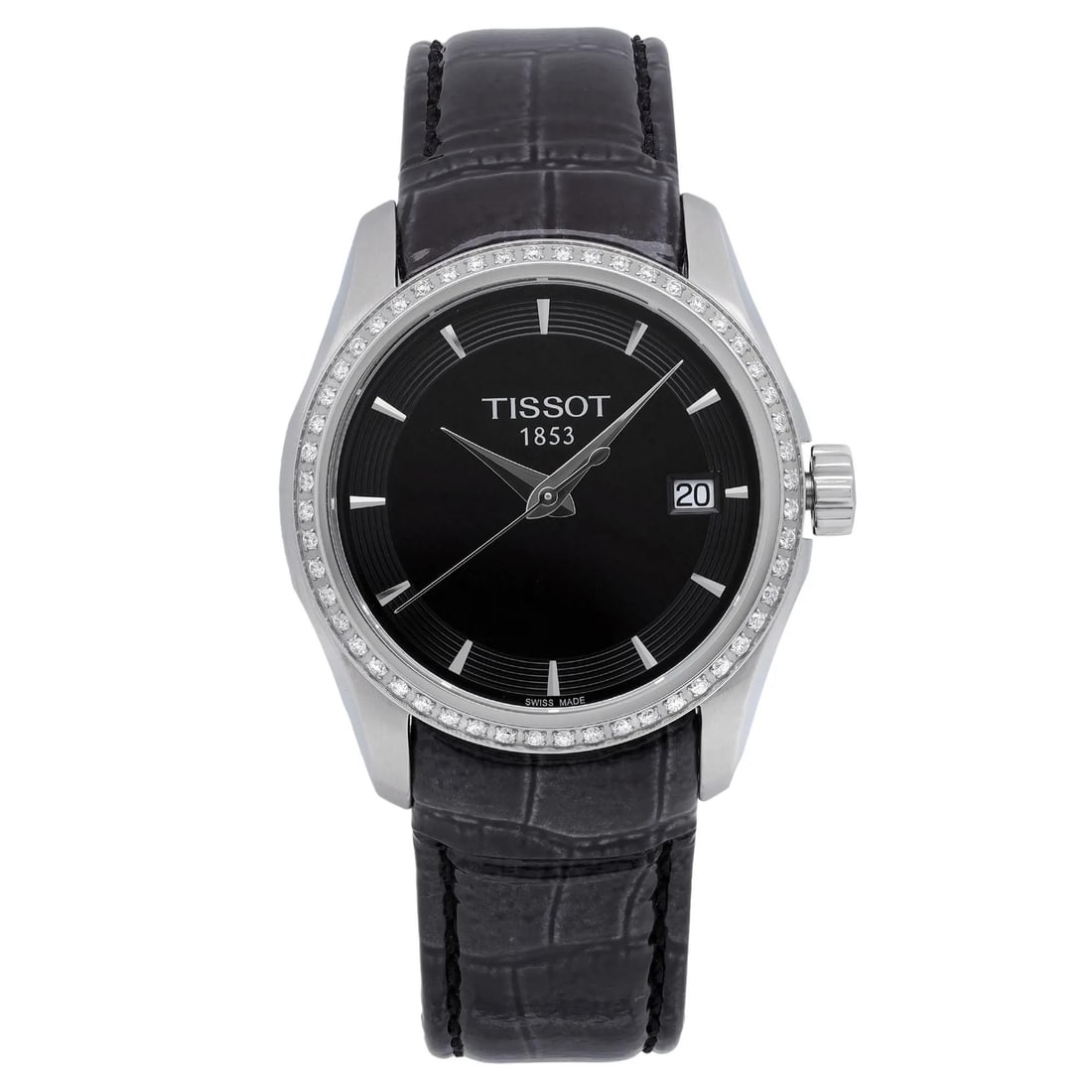 Tissot Couturier 32mm Diamond Bezel Black Dial Ladies Watch T035.210.66.051.00 with Box and Papers (1 of 5)