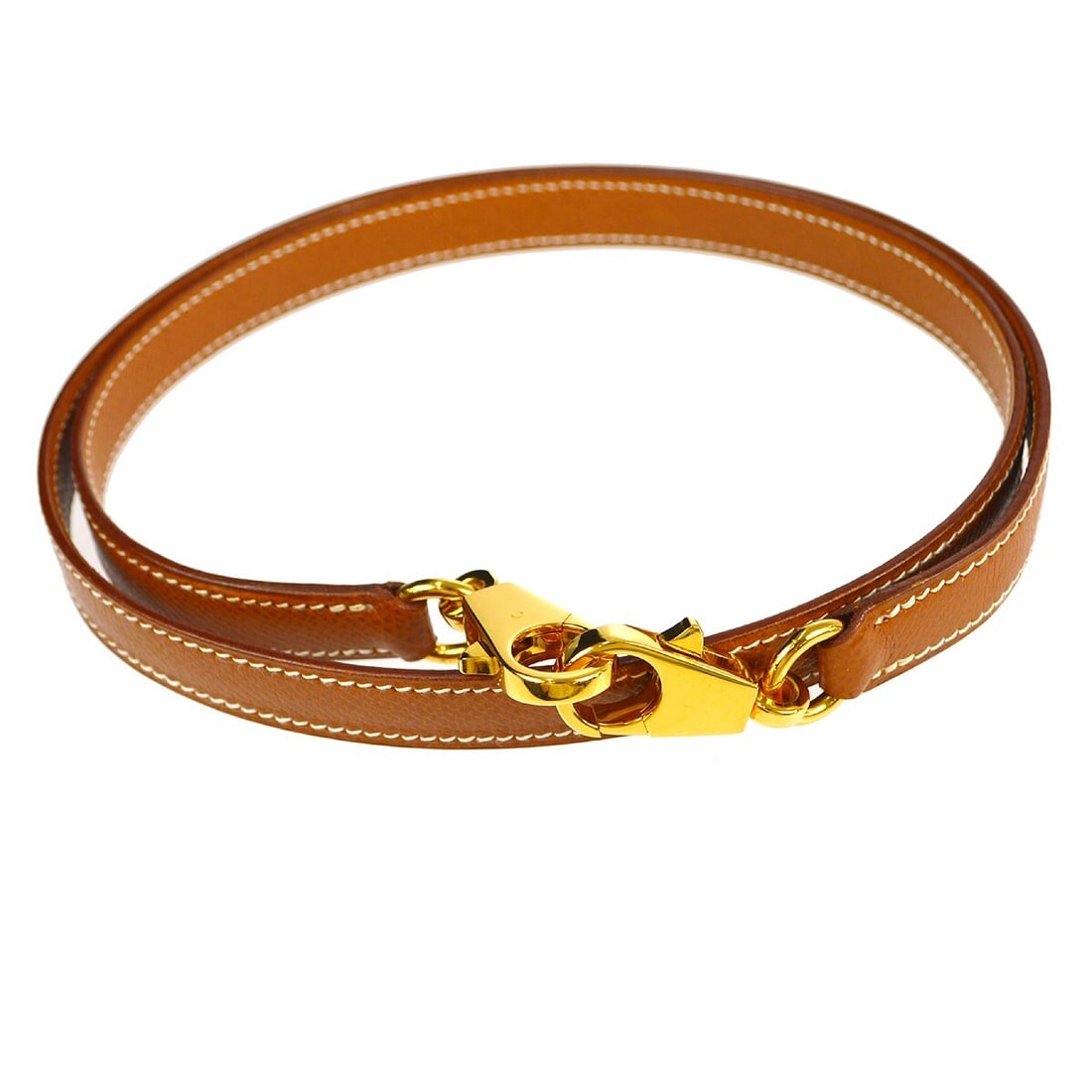 HERMES Brown Shoulder Strap for Kelly Bag Veau Greine Courchevel: HERMES Brown Shoulder Strap for Kelly Bag Veau Greine Courchevel This elegant shoulder strap from HERMES is designed for the Kelly bag, crafted from luxurious Veau Greine Courchevel leather in a rich