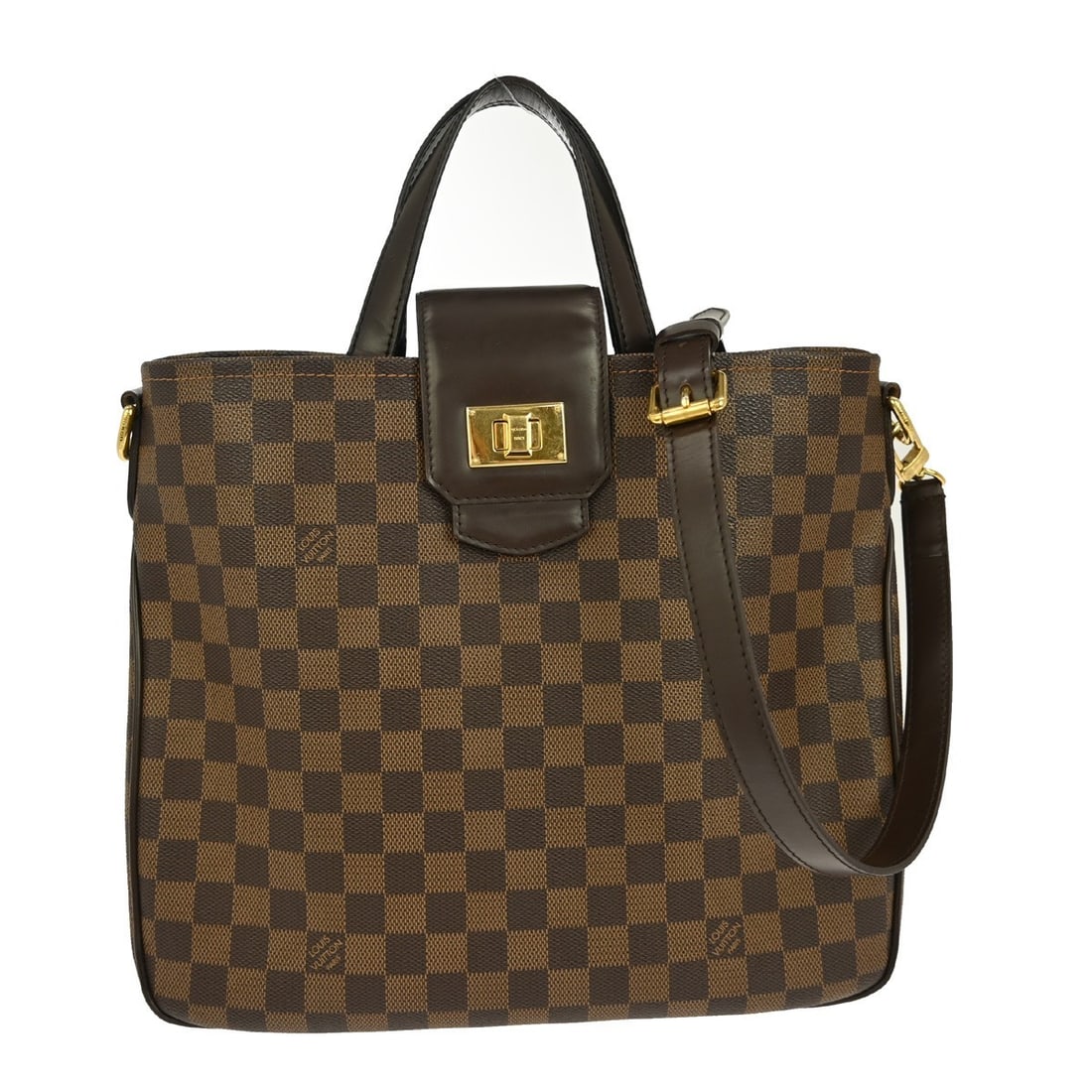 Louis Vuitton Cabas Roseberry Damier Ebene Canvas Shoulder Bag N41177: Louis Vuitton Cabas Roseberry Damier Ebene Canvas Shoulder Bag N41177 This Louis Vuitton Cabas Roseberry shoulder bag features the iconic Damier Ebene pattern in brown canvas leather. The medium-sized