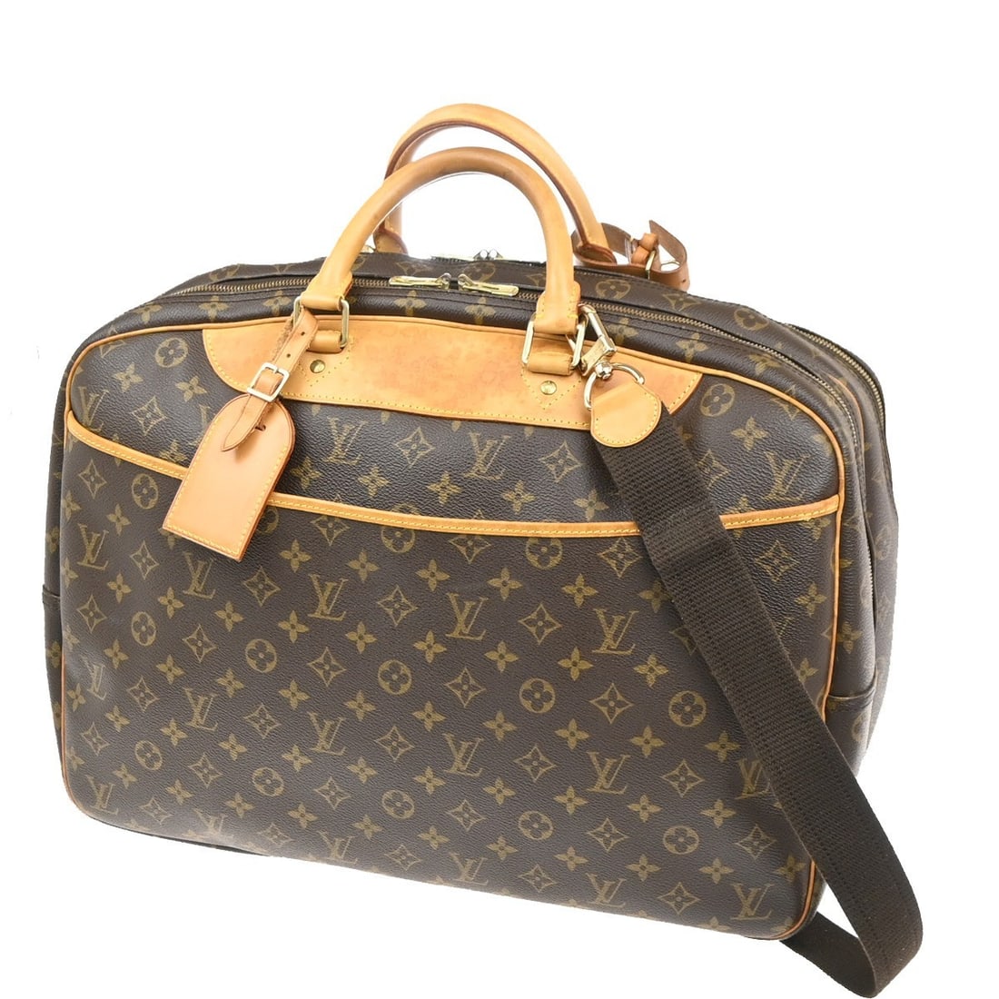 Louis Vuitton Monogram Canvas Alize Travel Handbag 47cm: Louis Vuitton Monogram Canvas Alize Travel Handbag 47cm The Louis Vuitton Alize Bag in monogram canvas is a unisex 24-hour travel handbag featuring a brown canvas exterior. This pre-owned piece shows