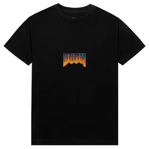 Doom x ASSC Black Cotton T Shirt Collaboration Classic Logo Medium: Doom x ASSC Black Cotton T Shirt Collaboration Classic Logo Medium This black tee features a collaboration between Anti Social Social Club and Doom, showcasing bold screen-printed graphics with the cl
