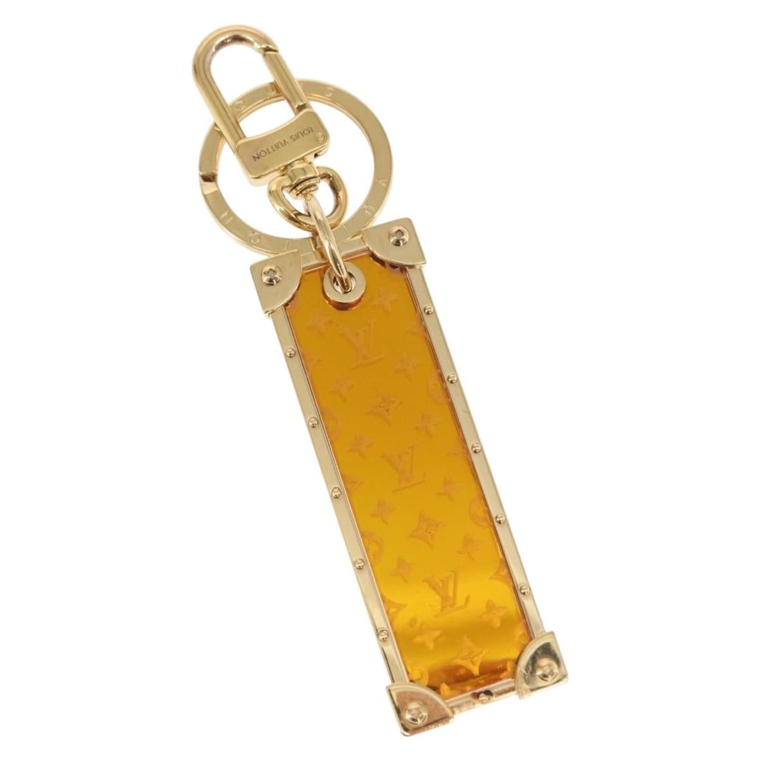 LOUIS VUITTON Gold Tone Marble Prism Charm M68305 Italy Authentic: LOUIS VUITTON Gold Tone Marble Prism Charm M68305 Italy Authentic Introducing the Louis Vuitton Porte Cles Marble Prism Charm, a luxurious accessory crafted from high-quality metal with a stunning gol