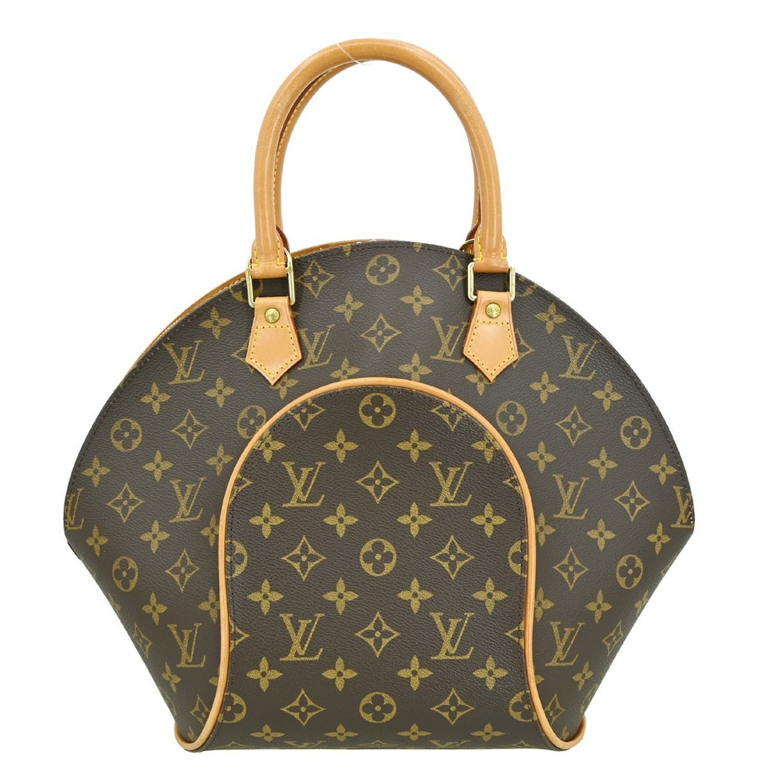 Louis Vuitton Monogram Canvas Ellipse MM Handbag 38cm by 30cm by 16cm: Louis Vuitton Monogram Canvas Ellipse MM Handbag 38cm by 30cm by 16cm This Louis Vuitton Ellipse MM handbag features the classic Monogram canvas in a brown tone designed for women. It has a spacious i