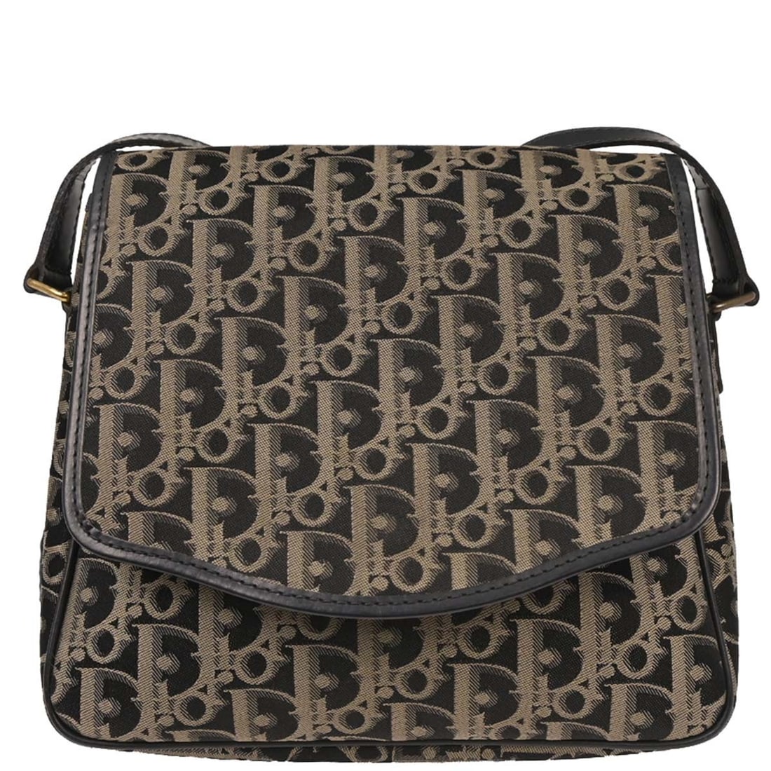 Christian Dior Diorissimo Canvas Vintage Trotter Shoulder Flap Bag: Christian Dior Diorissimo Canvas Vintage Trotter Shoulder Flap Bag This vintage Christian Dior Trotter flap shoulder bag for women features Diorissimo canvas in black. It is crafted in France and offe