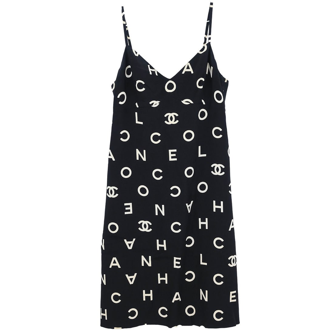 Chanel Black Sleeveless Silk Mini Dress 97P Size #38: Chanel Black Sleeveless Silk Mini Dress 97P Size #38 Elevate your summer wardrobe with this exquisite Chanel sleeveless dress in classic black. Crafted from 100% silk, this vintage piece features a mi