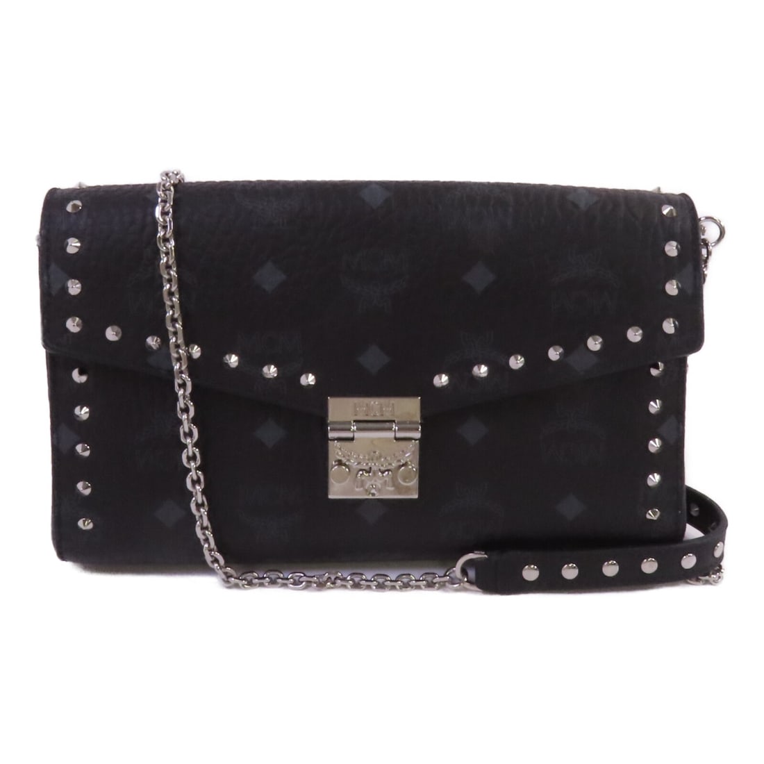 MCM Tracy Visetos SHW Black Coated Canvas Crossbody Shoulder Bag (1 of 16)