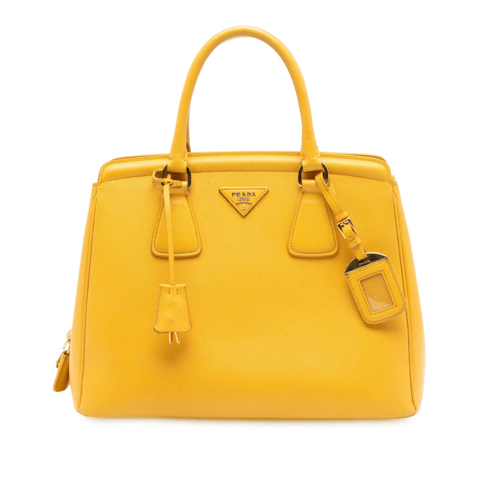 Prada Saffiano Lux Parabole Yellow Leather Tote Bag (1 of 7)