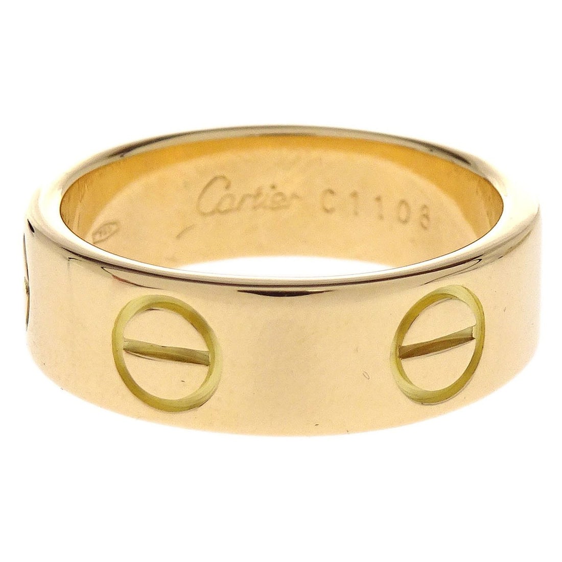 Gold 750 Love Collection Ring by Cartier Size 49 or 48: Gold 750 Love Collection Ring by Cartier Size 49 or 48 This vintage Cartier Love ring is crafted from 18k gold and features a classic round shape. The ring does not have a main stone and is designed i