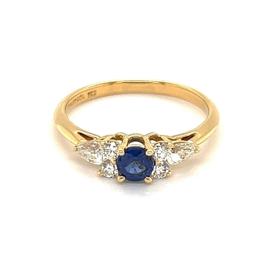 Tiffany Diamond and Sapphire Ring in 18k Yellow Gold Size 6 (1 of 7)