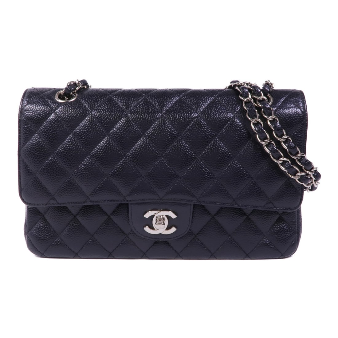CHANEL Classic 25 Chain Shoulder Bag Black Calfskin Leather (1 of 18)