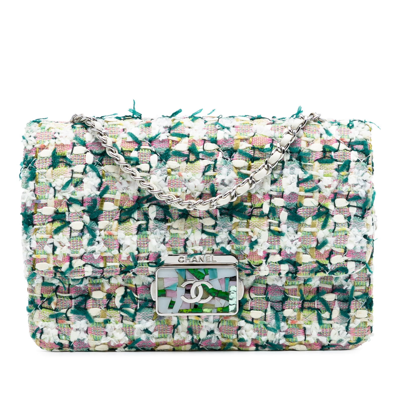 Chanel Mini Tweed Flap Bag with Quilted Pattern and Beauty Lock (1 of 8)