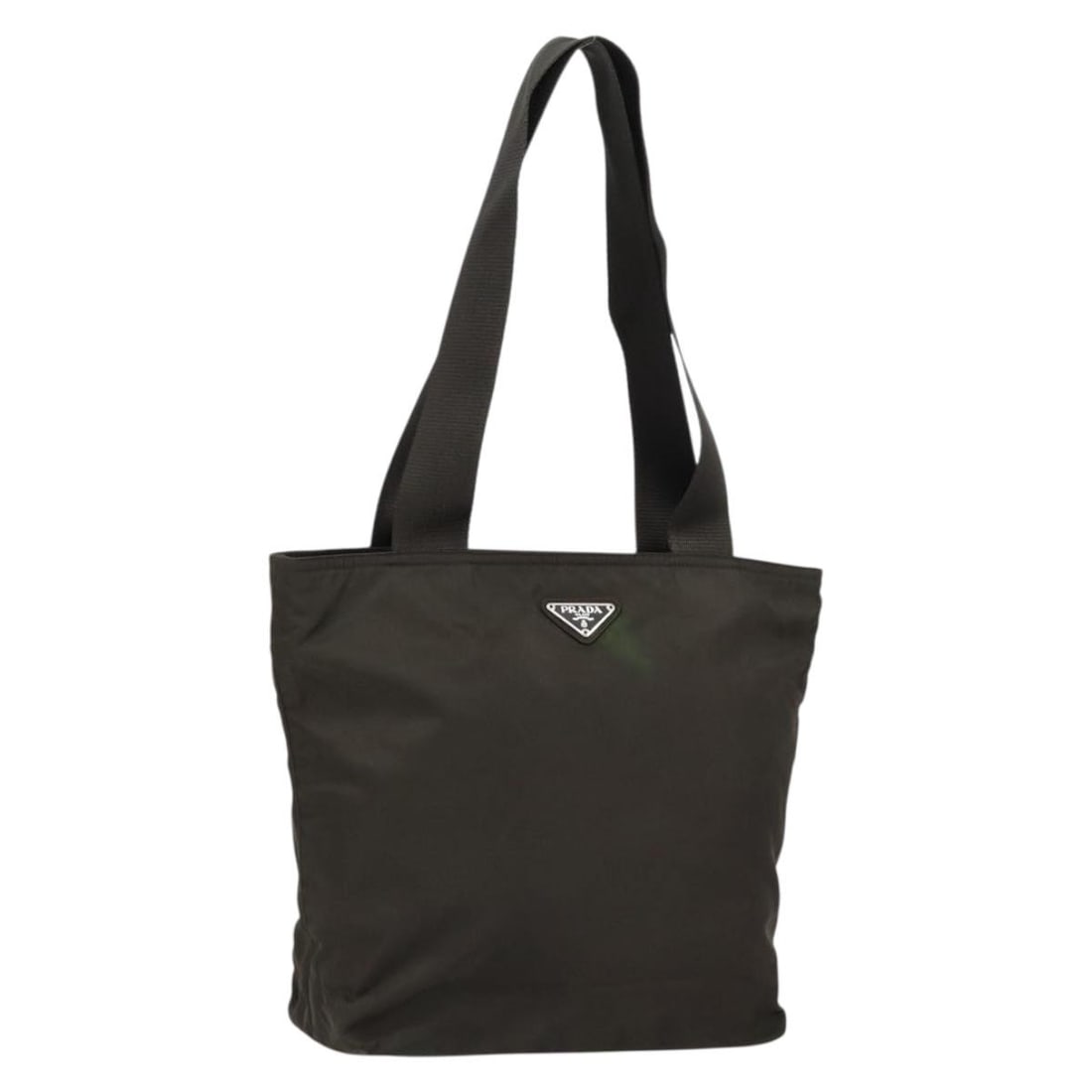 Khaki Nylon Tote Bag by Prada Vintage Zip 25cm: Khaki Nylon Tote Bag by Prada Vintage Zip 25cm This vintage Prada Zip Tote for women is crafted from khaki nylon and features a zip closure. It is a compact, practical tote measuring 25cm x 25cm x 7cm