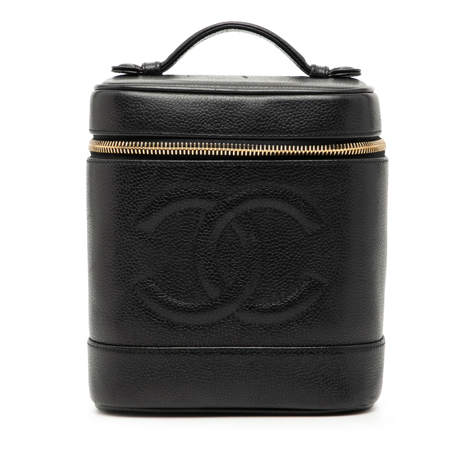 Black Caviar Leather Vanity Case by Chanel CC with Top Handle (1 of 8)