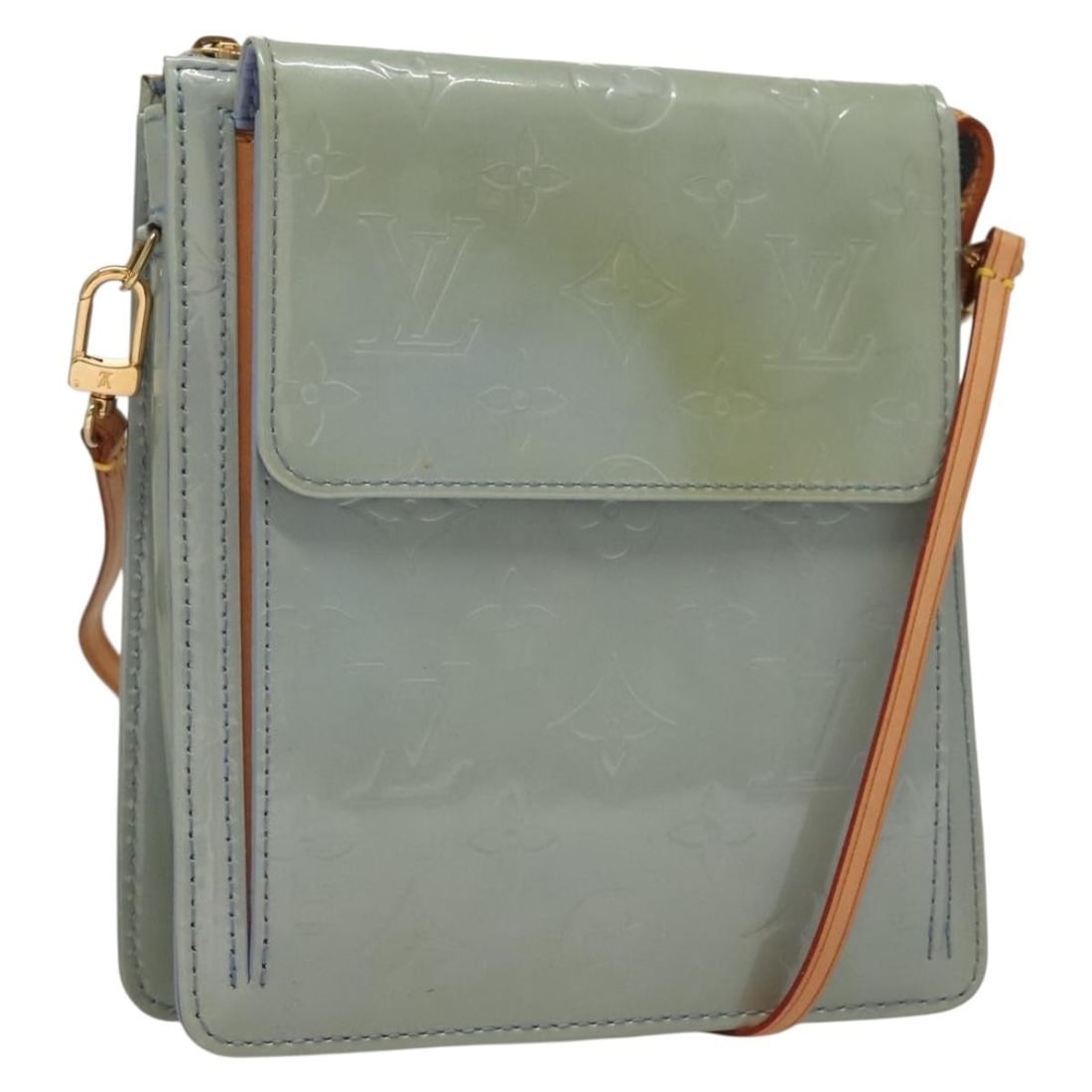 Louis Vuitton Monogram Vernis Motto Pouch Lavande M91224 Authenticated: Louis Vuitton Monogram Vernis Motto Pouch Lavande M91224 Authenticated This LOUIS VUITTON Monogram Vernis Motto Pouch in Lavande is a stylish accessory made from high-quality patent leather. The pouch