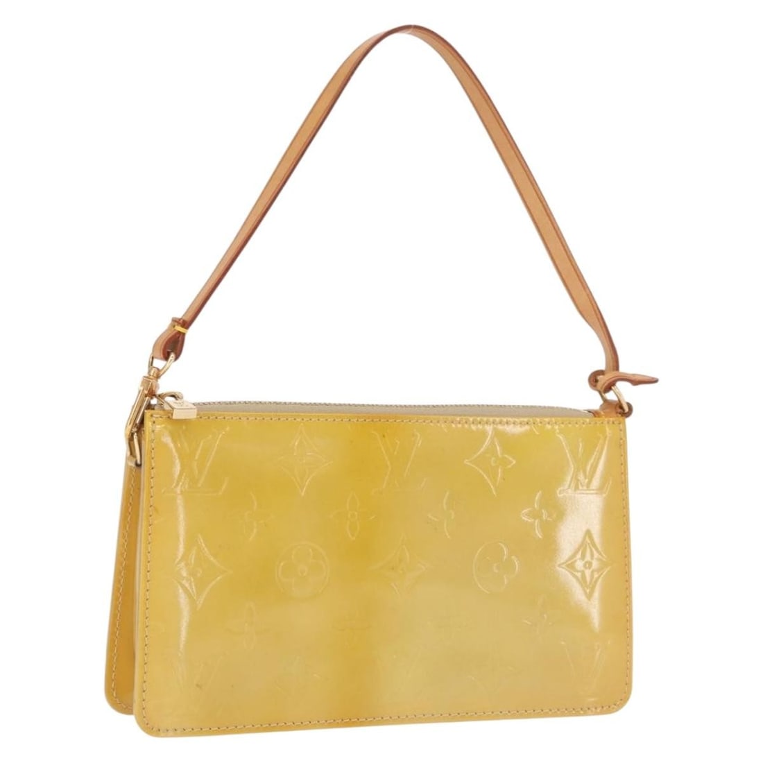 Louis Vuitton Lexington Monogram Vernis Beige Patent Leather Accessory Bag M91010: Louis Vuitton Lexington Monogram Vernis Beige Patent Leather Accessory Bag M91010 This Louis Vuitton Monogram Vernis Lexington Accessory Pouch features a beige patent leather exterior and a compact de
