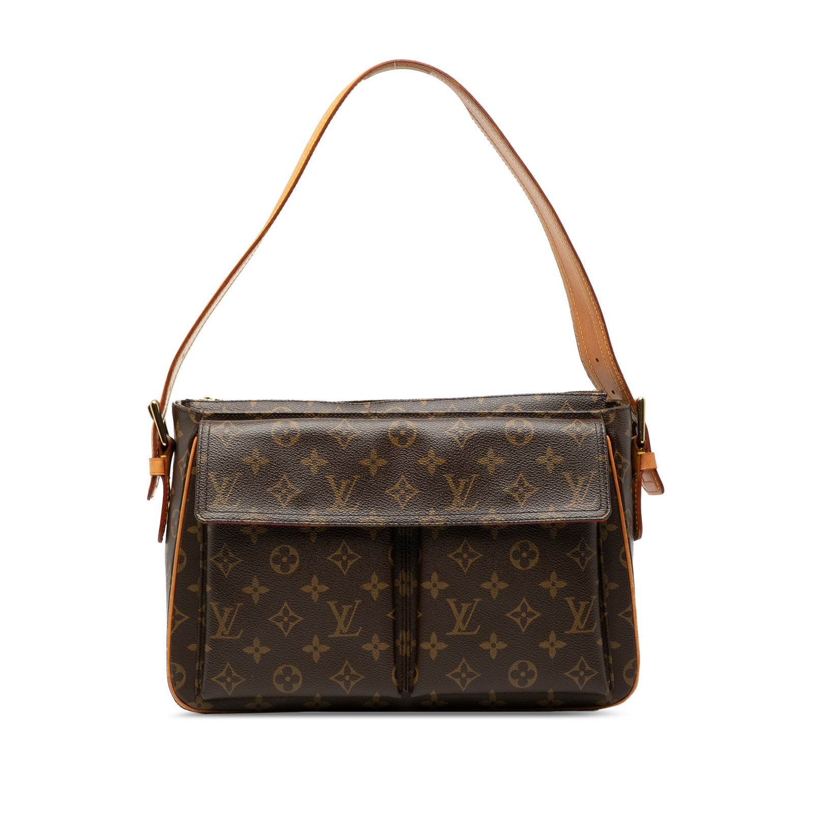 Viva Cite GM Shoulder Bag in Louis Vuitton Monogram Canvas with Leather Trim: Viva Cite GM Shoulder Bag in Louis Vuitton Monogram Canvas with Leather Trim The Louis Vuitton Monogram Viva Cite GM features a monogram canvas body with vachetta leather trim, an adjustable vachetta