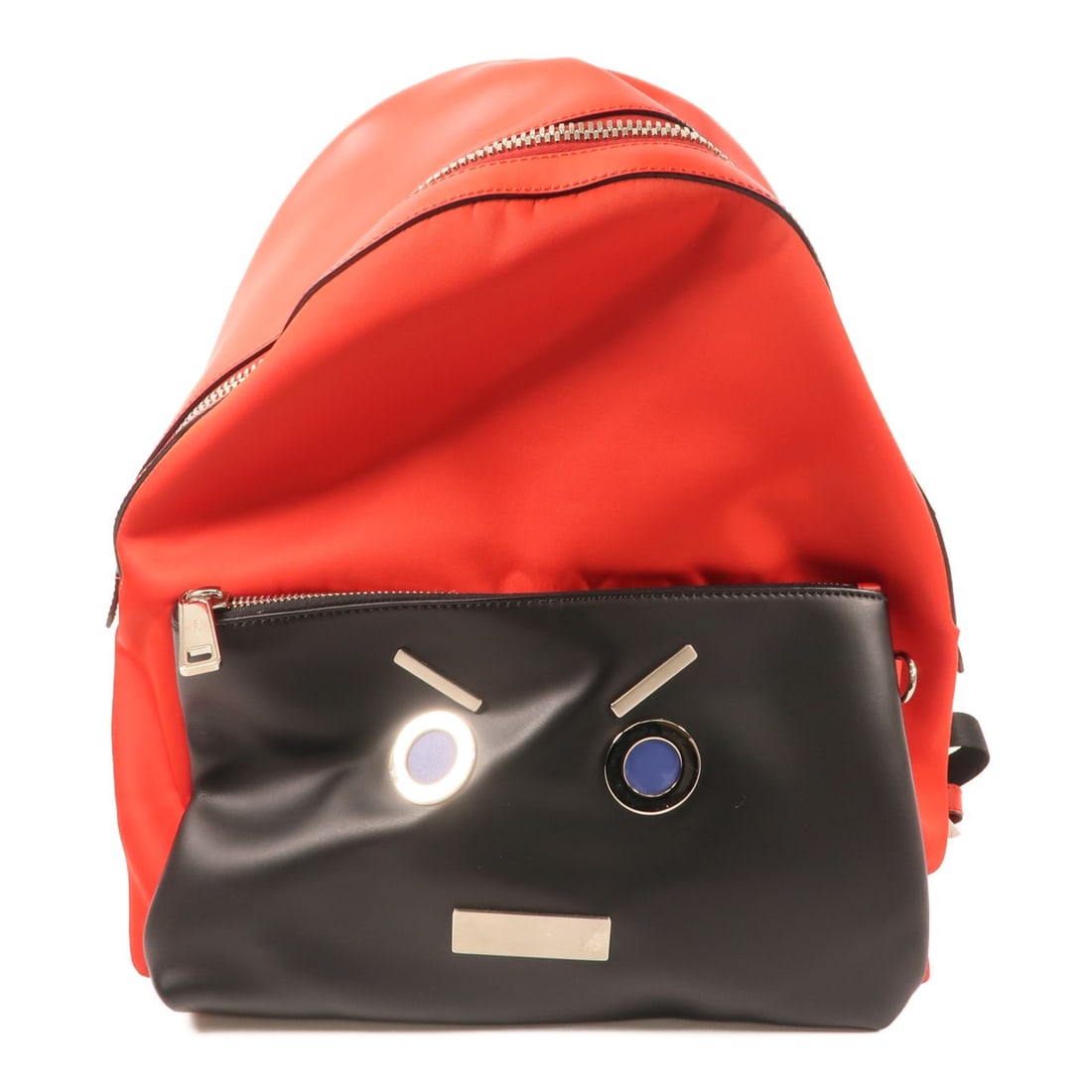 Red Fendi 7VZ012-SLD Calfskin Rucksack Backpack with Silver Hardware (1 of 15)