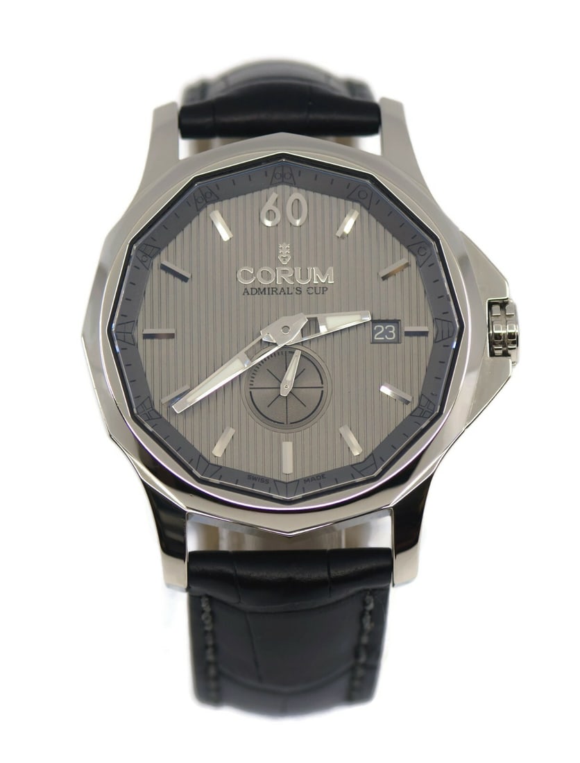 Corum Admirals Cup Mechanical Watch 42mm Stainless Steel with Box and Papers: Corum Admirals Cup Mechanical Watch 42mm Stainless Steel with Box and Papers Introducing the Corum Admirals Cup Stainless Steel Watch, a stunning timepiece that combines elegance with functionality. T