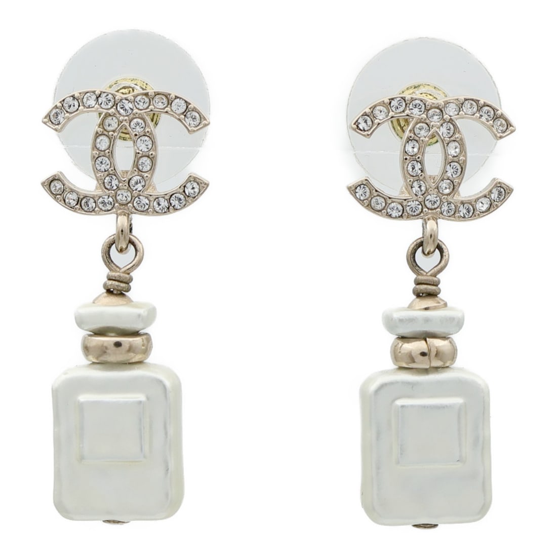 Silver Tone Pierced Earrings from Chanel CC Collection (1 of 9)