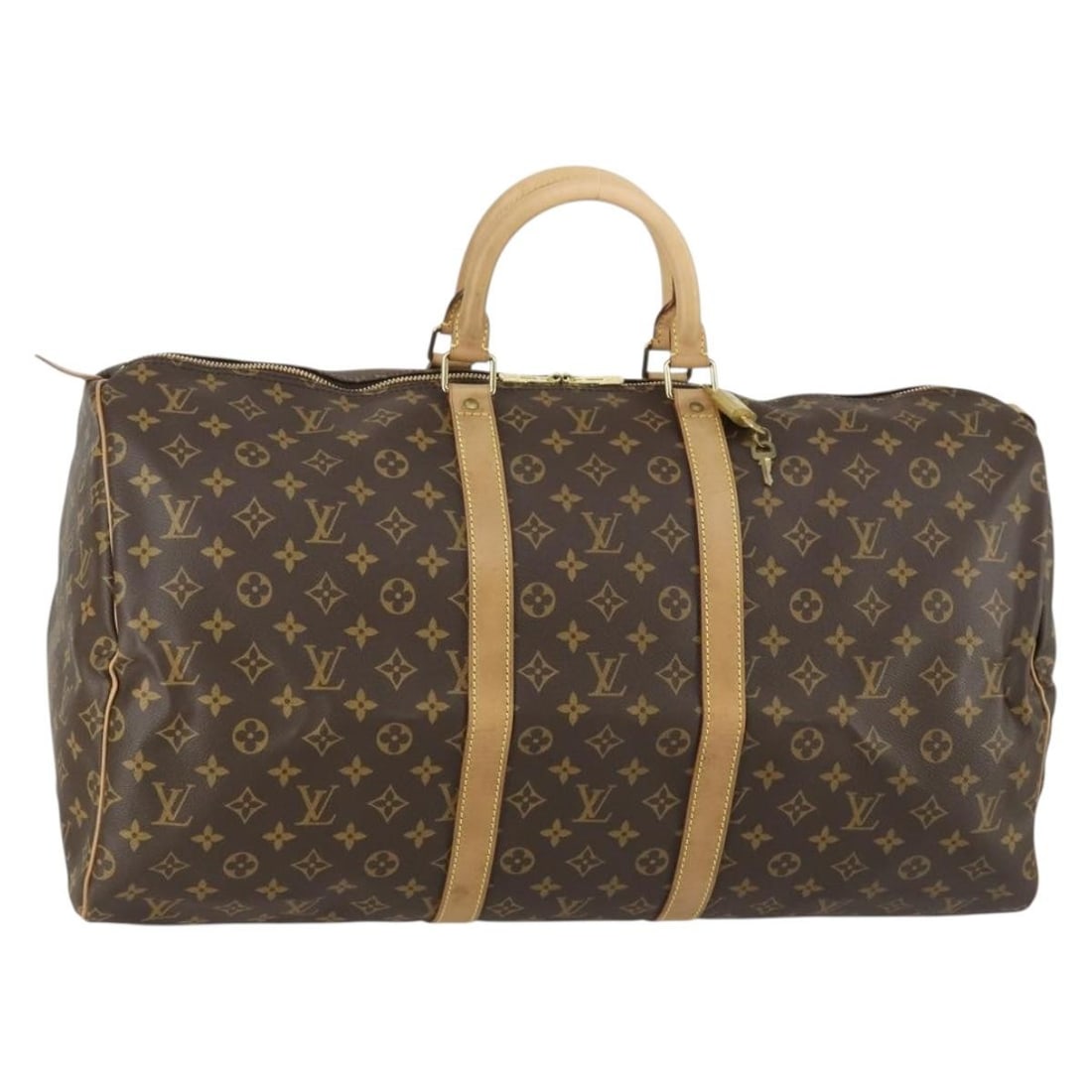 LOUIS VUITTON Monogram Keepall 55 Boston Bag M41424 Authentic: LOUIS VUITTON Monogram Keepall 55 Boston Bag M41424 Authentic This LOUIS VUITTON Monogram Keepall 55 Boston Bag is an iconic travel companion, crafted from premium Monogram Canvas in the classic Monog