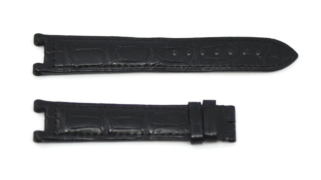 Authentic Cartier Black Leather Wristwatch Band 18mm: Authentic Cartier Black Leather Wristwatch Band 18mm This authentic Cartier black leather strap is designed for wristwatches, offering a sleek and stylish upgrade. Crafted from high-quality leather, i