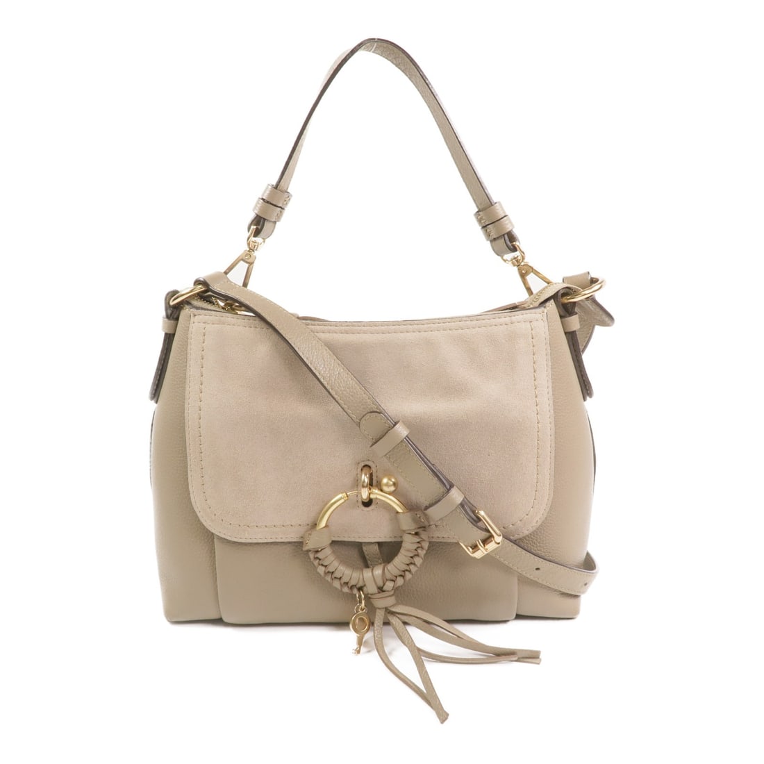 SEE BY CHLOE Gray Calfskin 2 Way Shoulder Bag GHW: SEE BY CHLOE Gray Calfskin 2 Way Shoulder Bag GHW This stylish 2 Way Shoulder Bag from SEE BY CHLOE is crafted from high-quality gray calfskin leather, providing both elegance and durability. With its