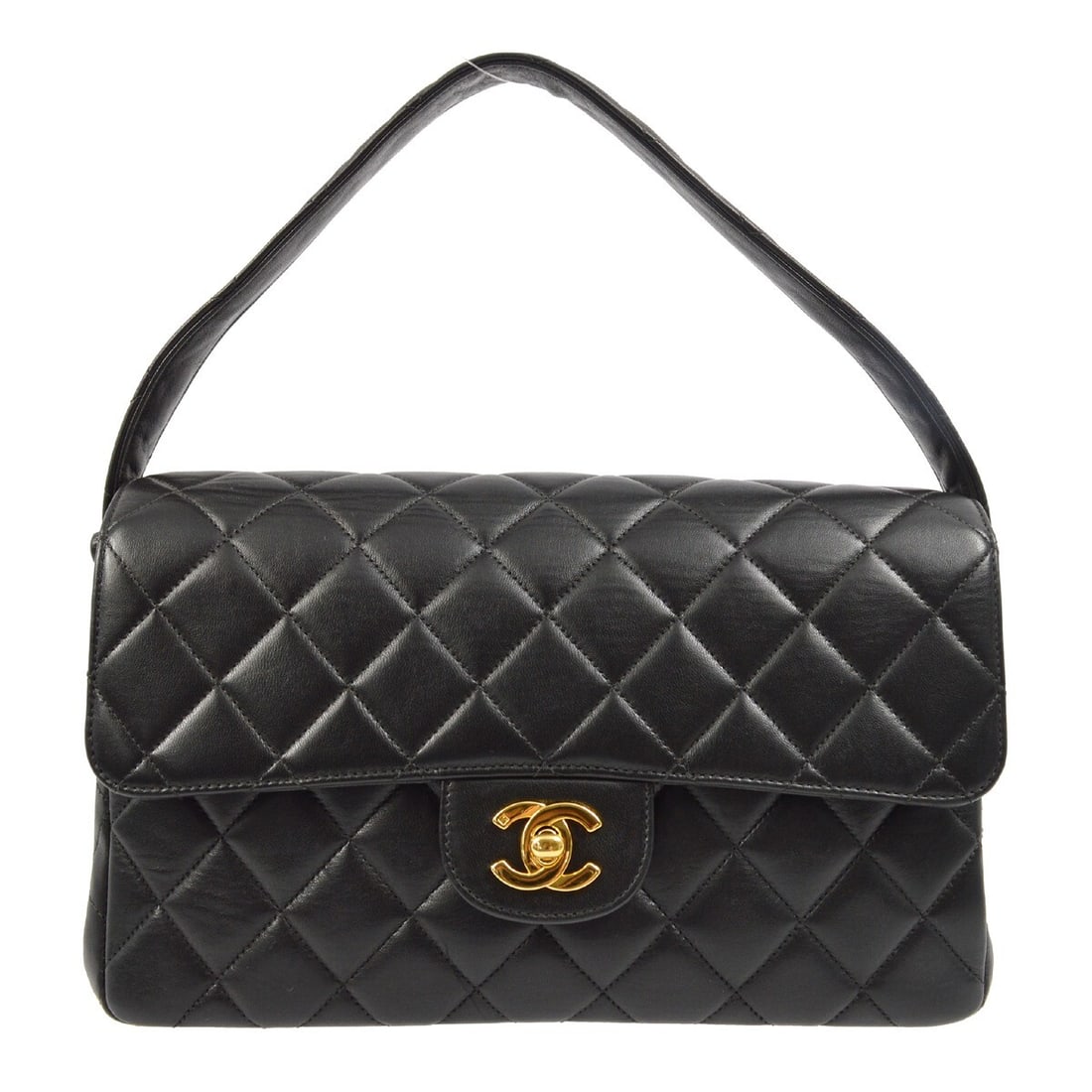 Chanel Black Lambskin Double Sided Classic Flap Handbag: Chanel Black Lambskin Double Sided Classic Flap Handbag This Chanel Black Lambskin Double Sided Classic Flap Handbag is a timeless accessory that combines elegance and functionality. Crafted from luxu