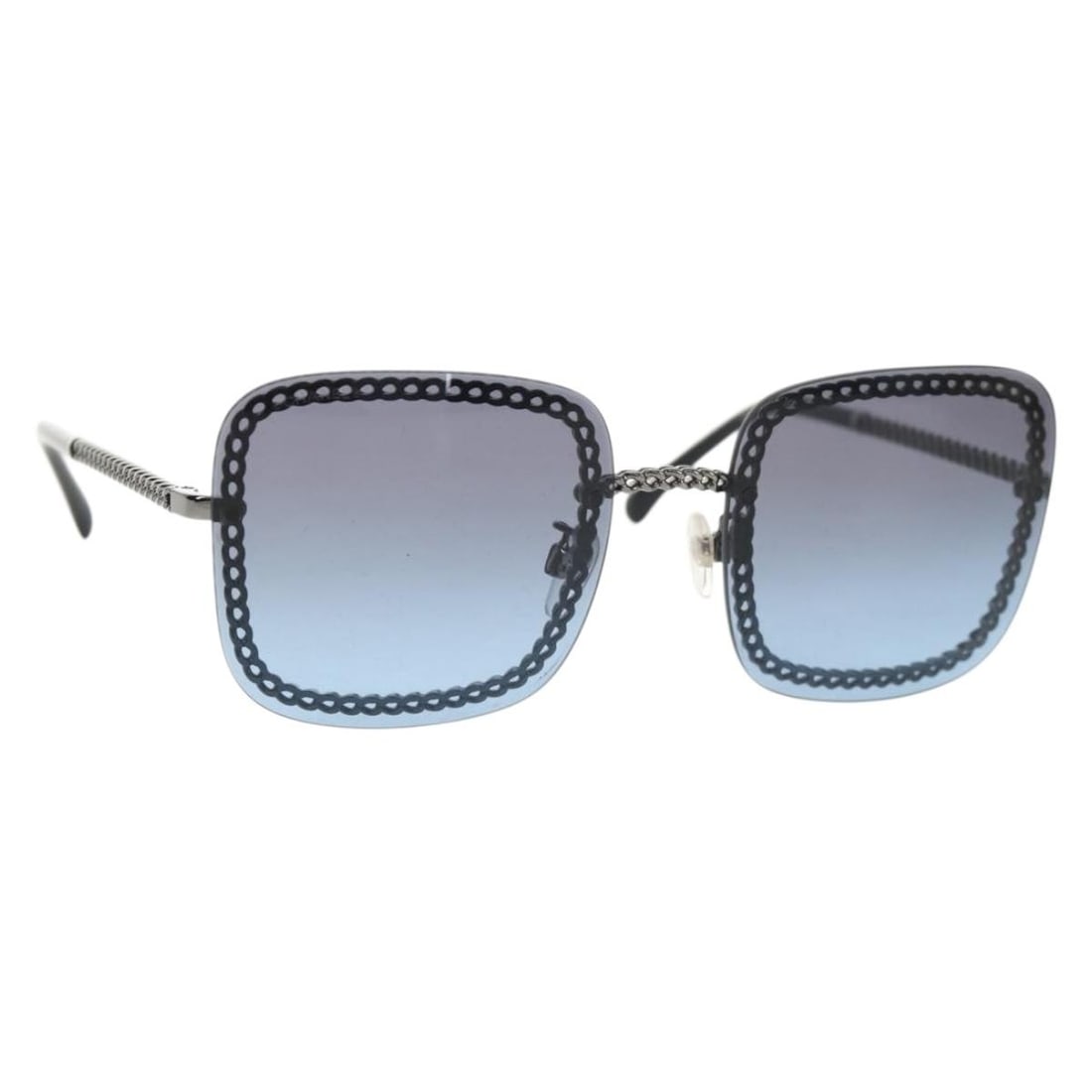 CHANEL Coco 4244 Silver Tone Metal Sunglasses with Case Authenticated (1 of 18)