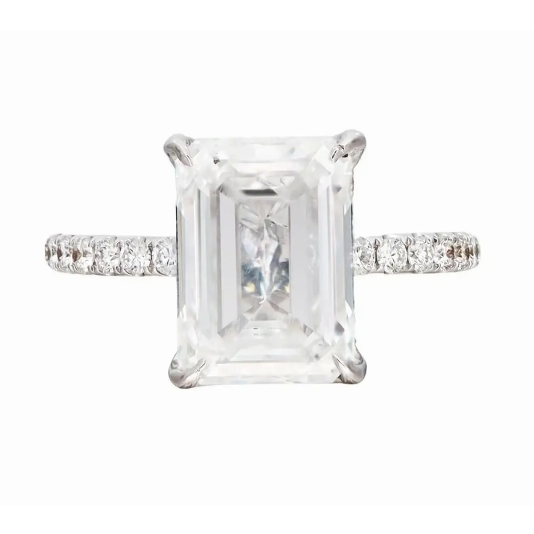 Rachel Koen 18K White Gold Emerald Cut Lab Diamond Engagement Ring IGI Certified 5.64Cttw (1 of 5)