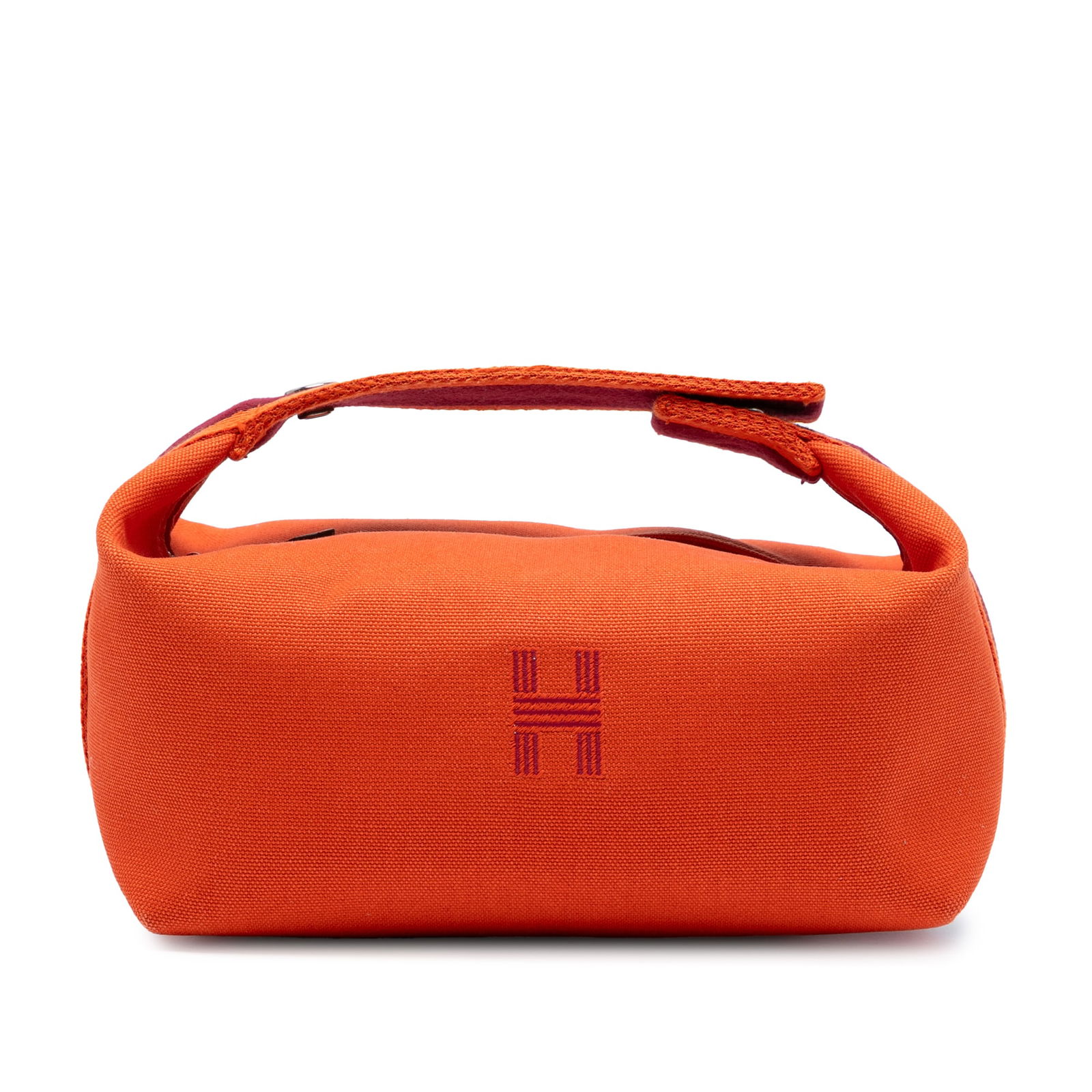 Hermes Large Toile Bride A Brac Orange Fabric Bag (1 of 7)