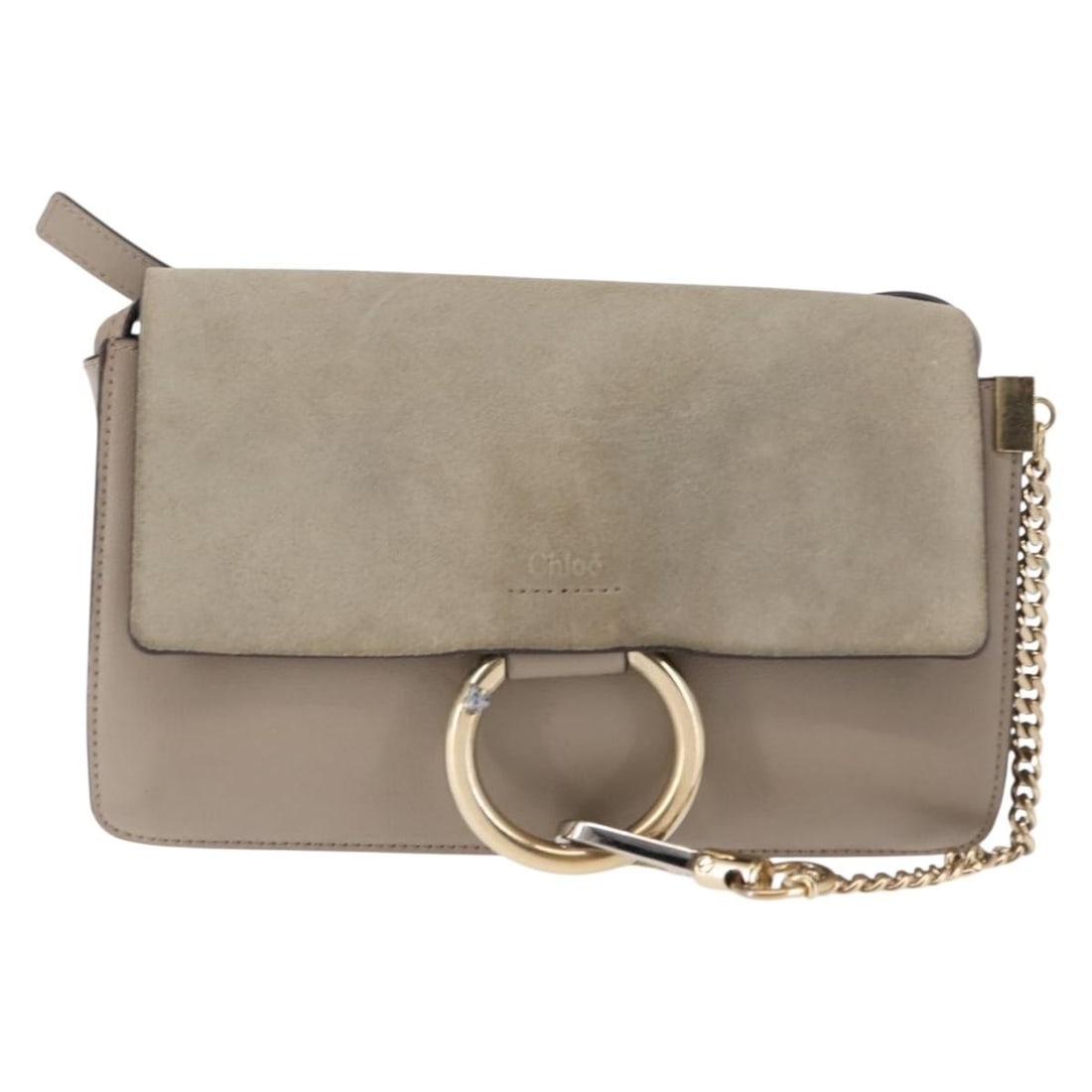 Chloe Faye Beige Suede and Leather Shoulder Bag 25cm: Chloe Faye Beige Suede and Leather Shoulder Bag 25cm The Chloe Faye Shoulder Bag features a beige suede exterior and is designed for women. This pre-owned bag shows signs of use, including surface rub