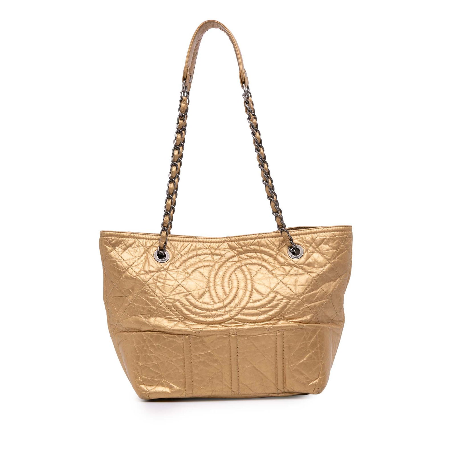 Chanel Distressed Calfskin Shopping In Moscow Tote Bag Gold: Chanel Distressed Calfskin Shopping In Moscow Tote Bag Gold Introducing the Chanel Distressed Calfskin Shopping In Moscow Tote, a luxurious bag that embodies style and functionality. Crafted from