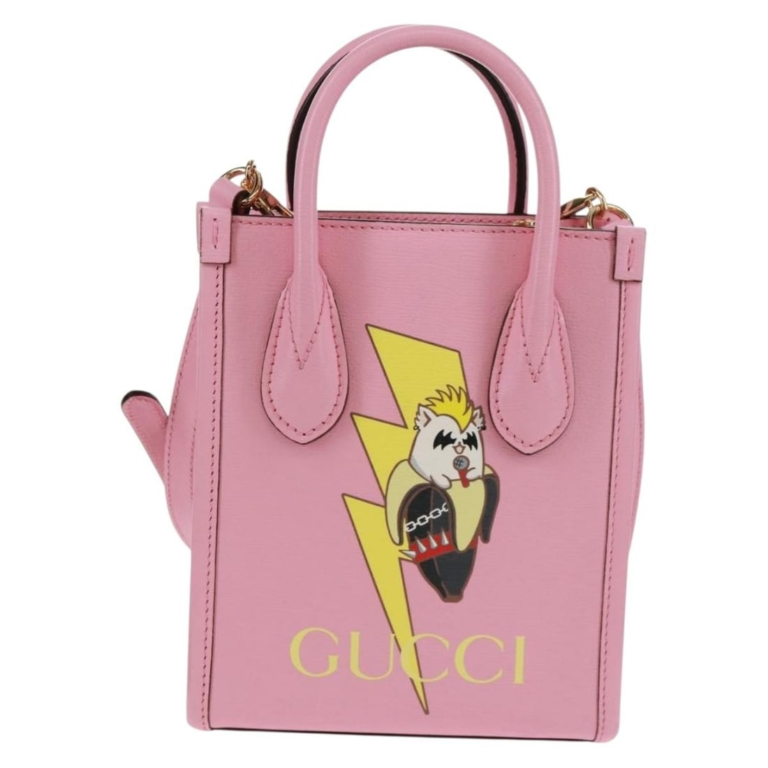 Pink Leather Vertical Tote by Gucci 15cm x 19cm x 7cm: Pink Leather Vertical Tote by Gucci 15cm x 19cm x 7cm This Gucci Vertical Tote is crafted from pink leather and designed for women. The bag is in very good condition with no notable scratches and no o