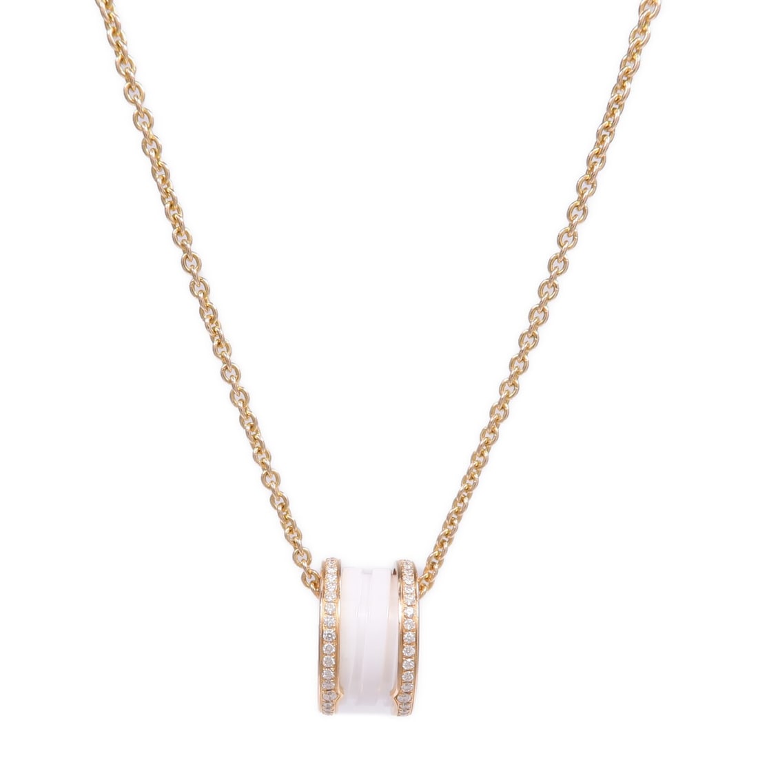 B.Zero1 Diamond and Ceramic Pendant Necklace in 18K Rose Gold by BVLGARI (1 of 8)